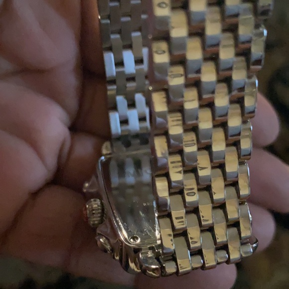 barley worn Michelle stainless steel watch. It fits a small arm no extra links - Picture 2 of 11